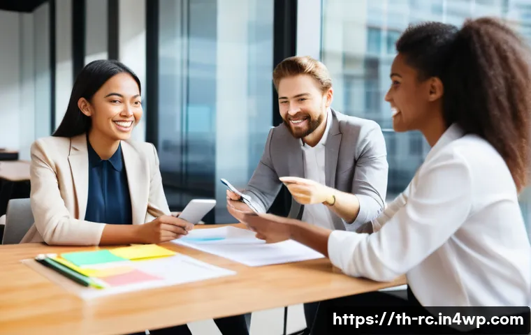 모니터링 활동에 대한 피드백 수집 방법 - **Prompt 1: Collaborative Feedback Session**
    A diverse group of five young professionals, three ...