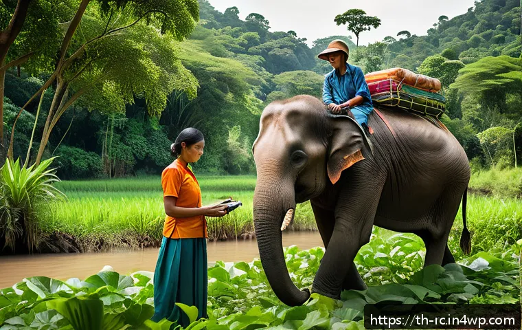 생태계 모니터링 참여자를 위한 가이드라인 - A vibrant tropical forest scene in Thailand during daylight, showcasing diverse native wildlife like...